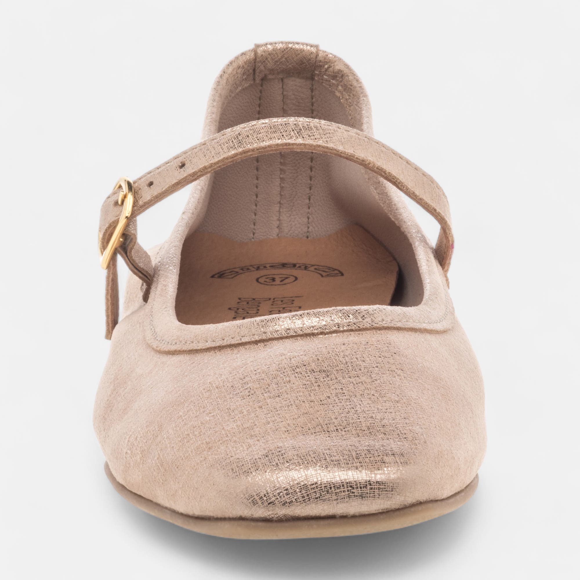 Ballerines Femme en cuir bronze