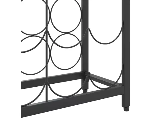 Casier à bouteilles de 45 bouteilles noir 54x18x100 fer forgé