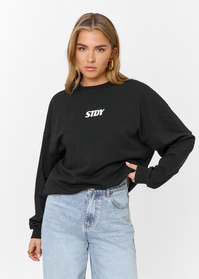 Steady longsleeve t-shirt zwart