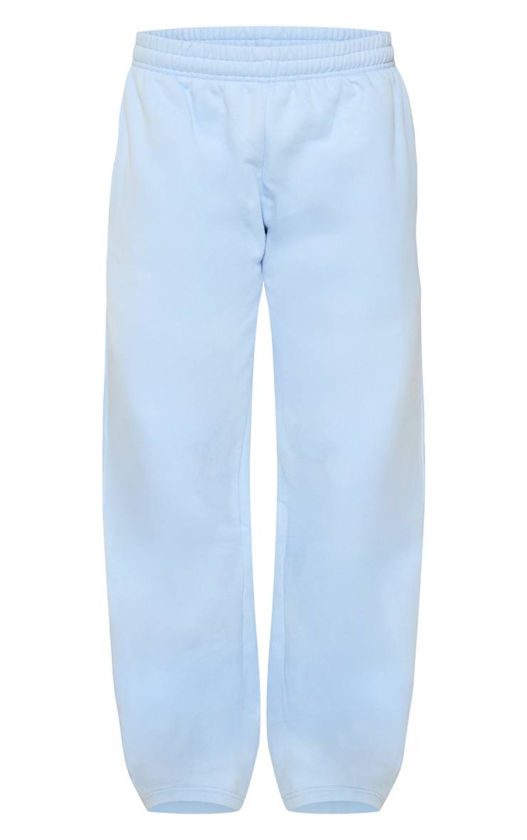 Bleu Clair Pantalon De Jogging Droit En Molleton De Coton
