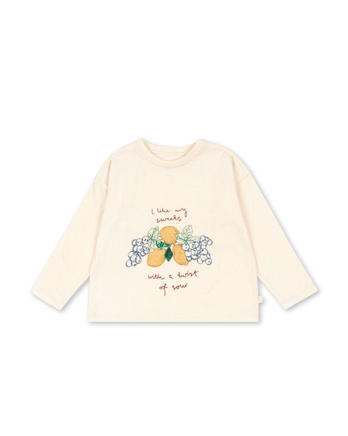 Bluse med Print & Glitter Paljetter – 100% Øko Bomull | Lin LS Tee