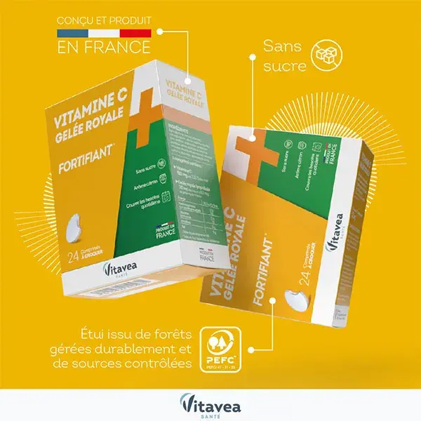 Vitavea Vitamina C + Geleia Real Fortificante 24 Comprimidos Mastigáveis