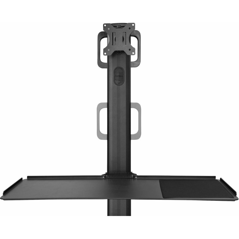 StarTech.com Pupitre de Travail Mobile avec Support Écran - Support pour Tour PC et Clavier - Chariot Ordinateur Ergonomique - Pupitre de Travail Debout Mobile Sur Roulettes
