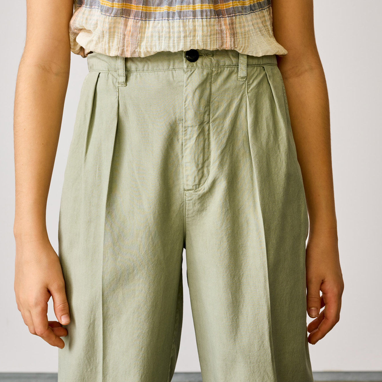 Bellerose Pantalon Peace en Coton mélangé vert clair