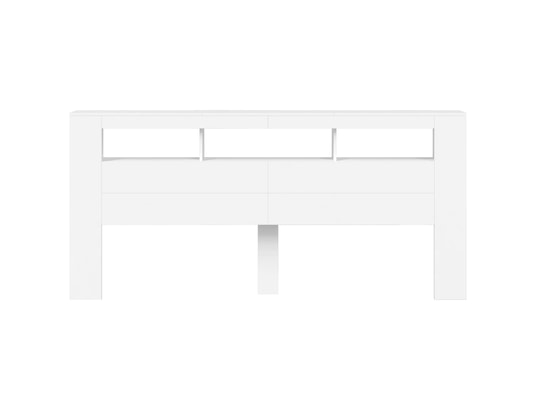 VIDAXL - Tête de lit à led blanc 220x18,5x103,5 cm bois d'ingénierie