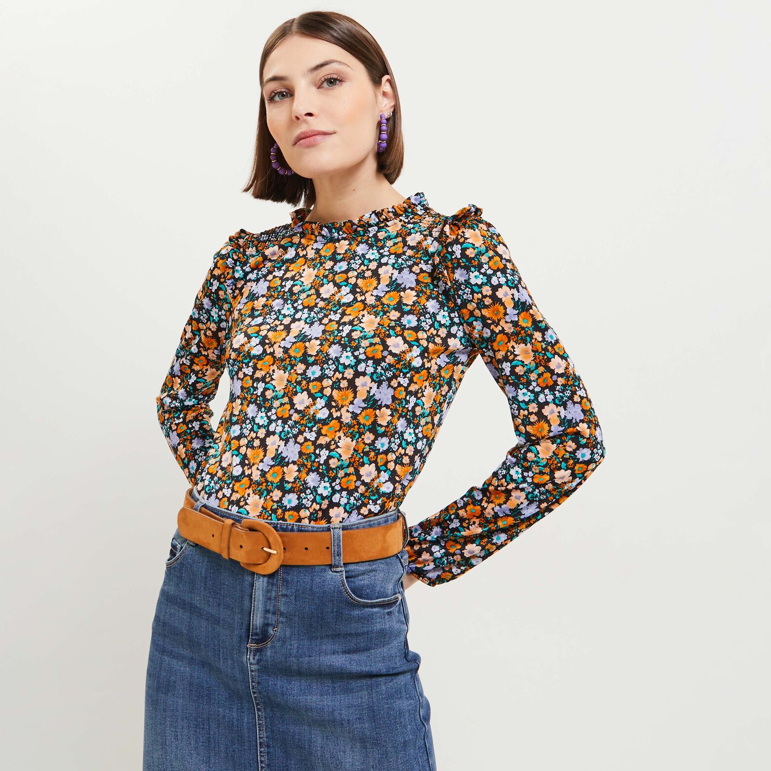 Tshirt imprimé fleuri femme