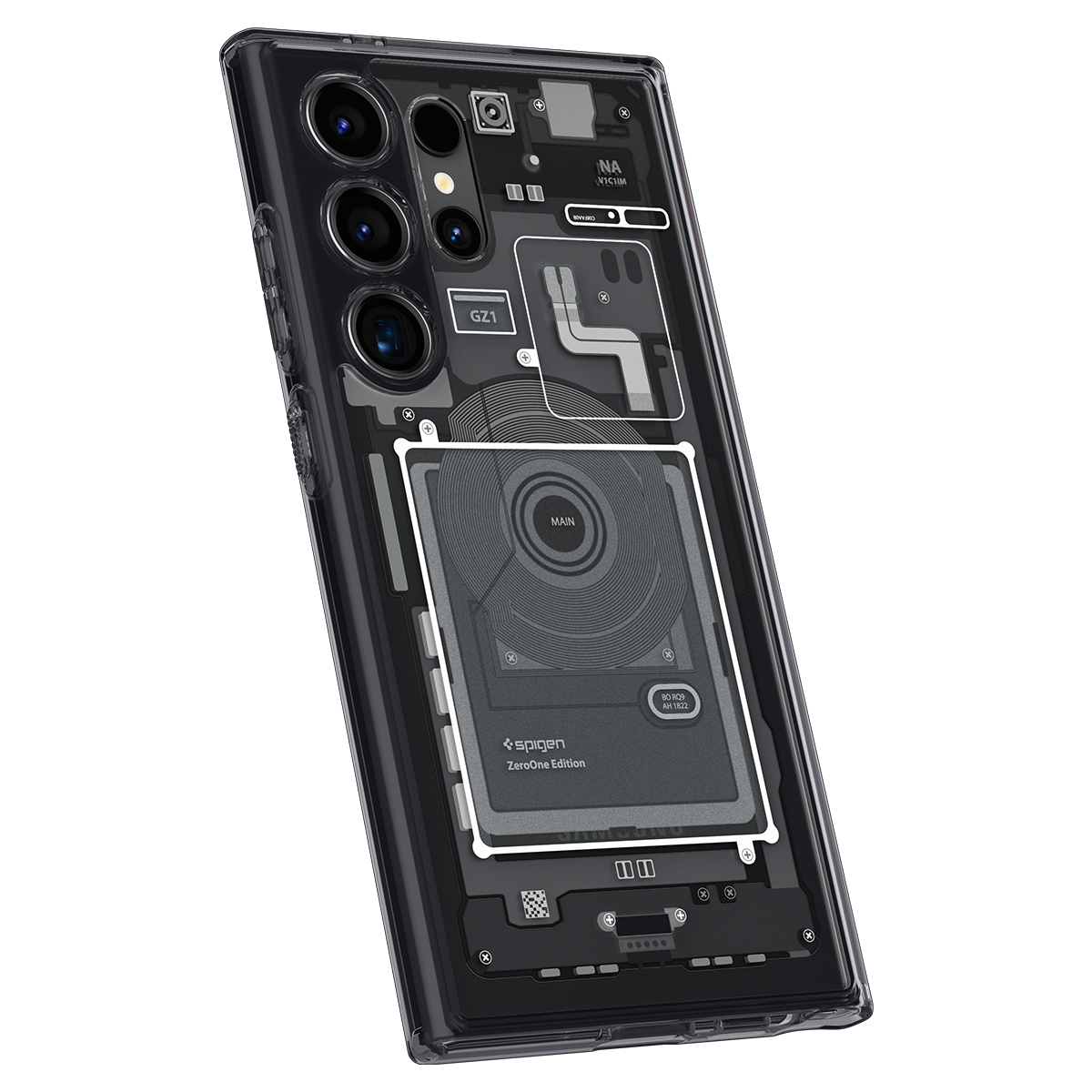 Samsung Galaxy S24 Ultra Zero One Ultra Hybrid Case Hülle (ACS07293) - Schwarz / Transparent