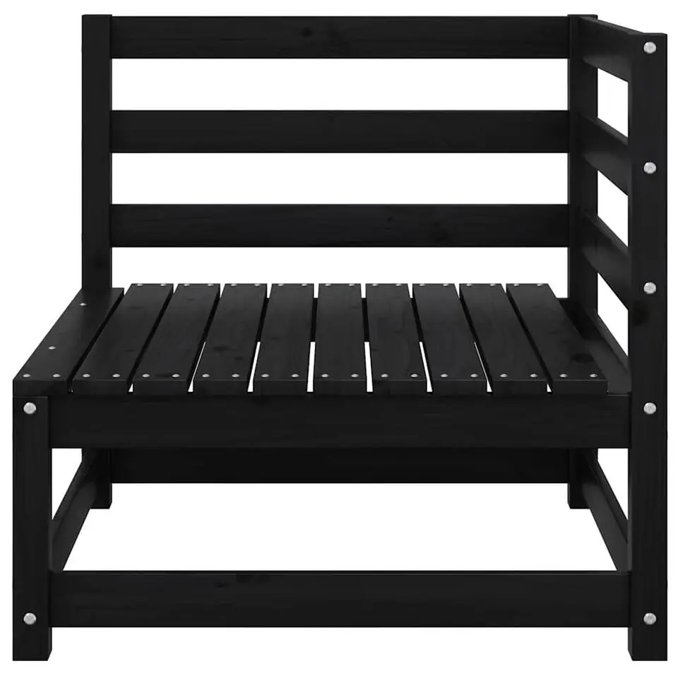 vidaXL - Tuinbank 2-zits - Zwart - Grenenhout - Met kussens