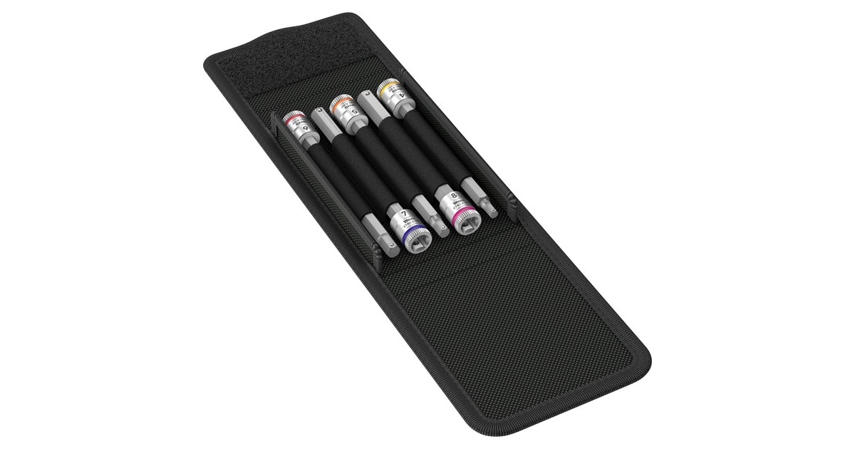 Wera8740 A HF 1 Zyklop Bitdoppen set binnenzeskant dopsleutel  (Zwart/zilver, 5-delig, met vasthoudfunctie, 1/4