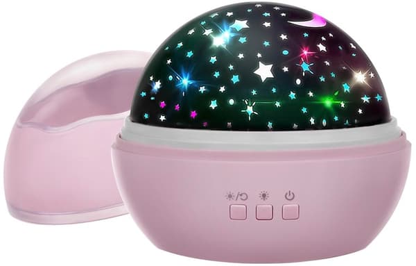 Nattlampe med projektor - rosa LP16859