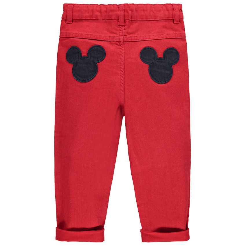 Pantalon rouge à empiècements Mickey Disney - Rouge