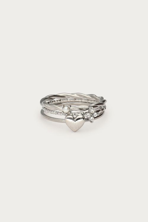 Driedubbele ring love met strass