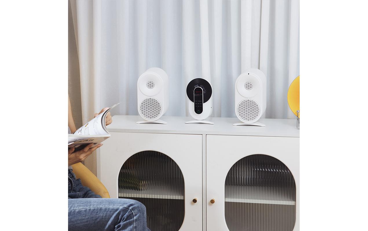 Regallautsprecher Paar S0 Weiss<br>Tragbares Bluetooth-Lautsprecherpaar