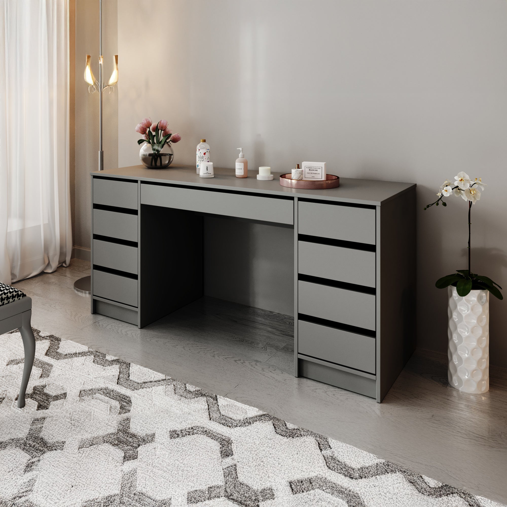 Meubella - Kaptafel Arco 2 - Antraciet - 154 cm