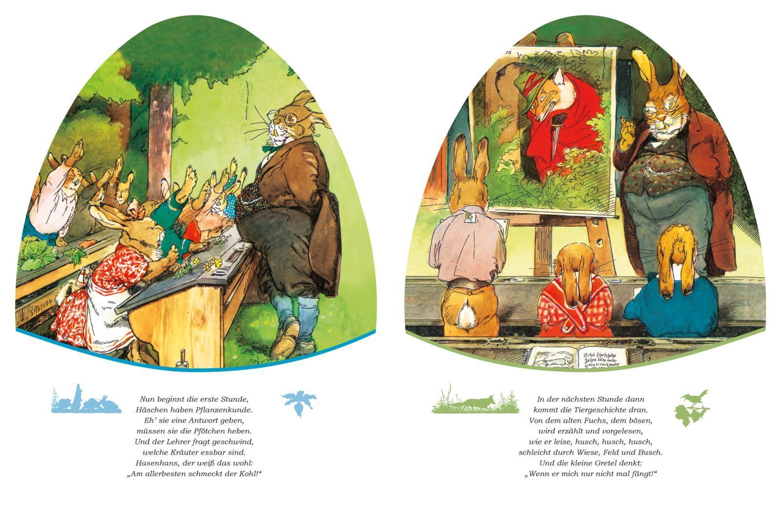 Die Häschenschule: Pappbilderbuch in Ei-Form