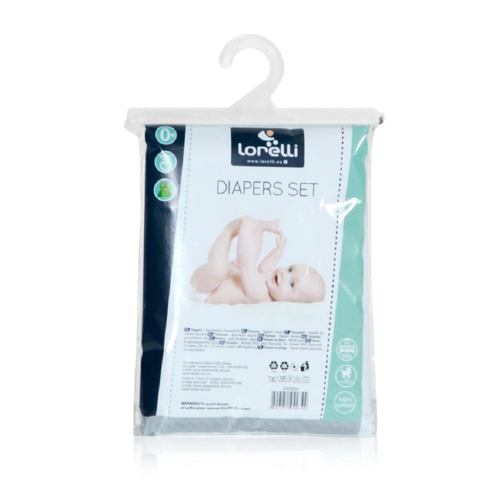 Lorelli Baby-Baumwolltücher 90 x 83 cm waschbar, Stoffwindeln, Spucktücher