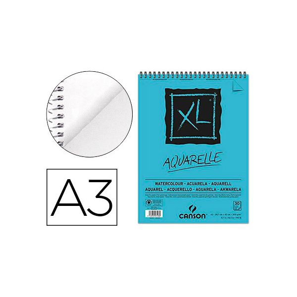 Canson Bloco de Desenho A3 XL Aquarelle 300g 30 Fls - 400039171