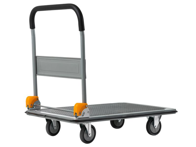 STRUCT Plattformwagen 300 kg Transportwagen mit klappbarem Schiebebügel