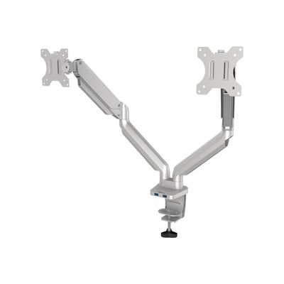 Fellowes Platinum series - Bras porte écran double réglable - fixation sur bureau - gris