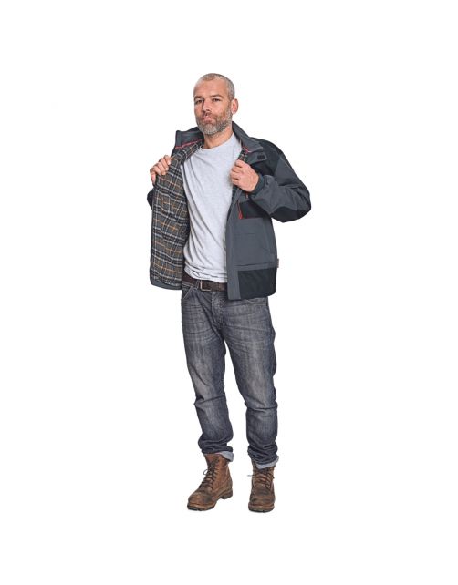 Cerva Werkjas Emerton Flannel Zwart - Werkkleding