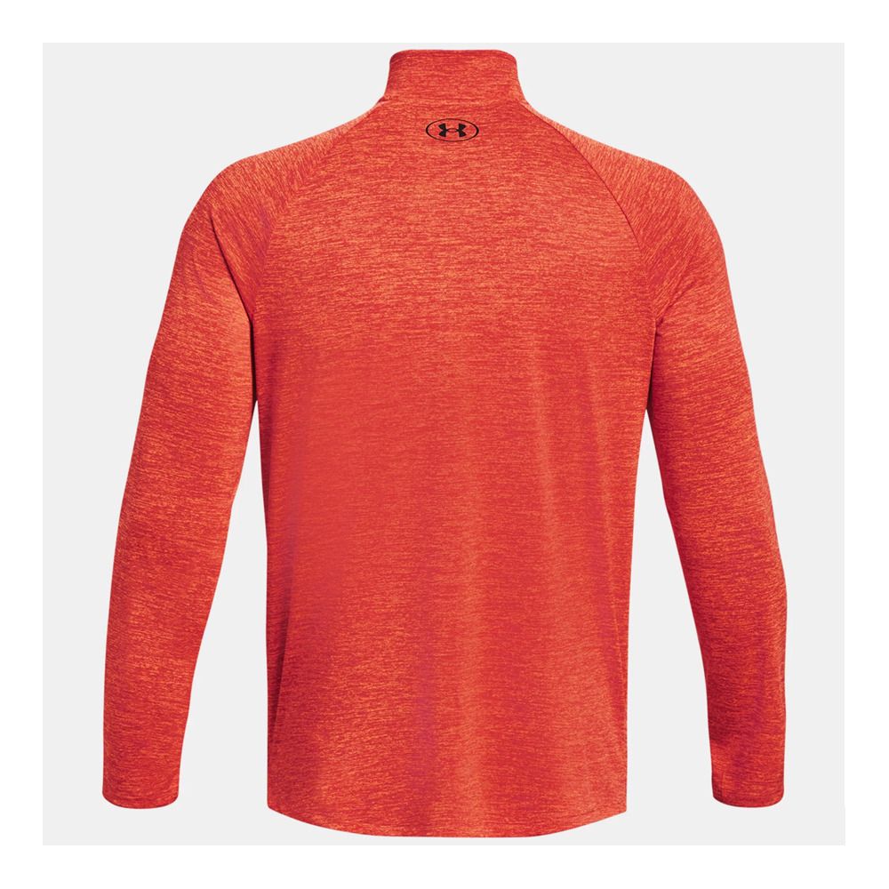 Under Armour UA TECH 2.0 1/2 ZIP - Maillot Homme after burn/orange blast/black