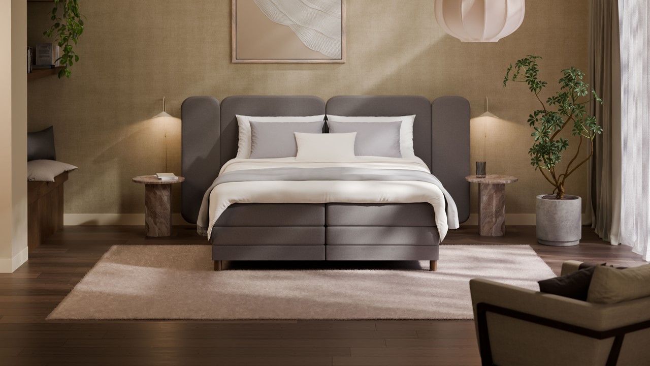 Elektrische boxspring Ridge - Warm wool dark grey
