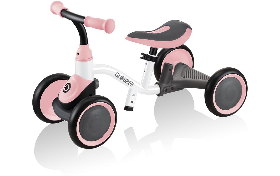 Kinder-Laufrad Learning Bike 3in1 Pink / WeissLernfahrrad mit 4 verschiedenen Lenkmodi