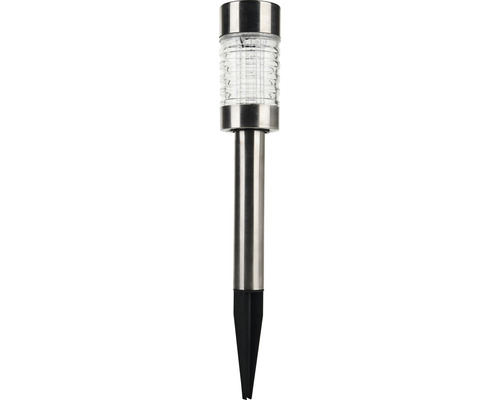LED-zonnepadverlichting IP44 met grondpen, kleur roestvrij staal, HxØ 430x62 mm