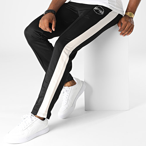 Pantalon Jogging A Bandes 2240172 Noir Beige