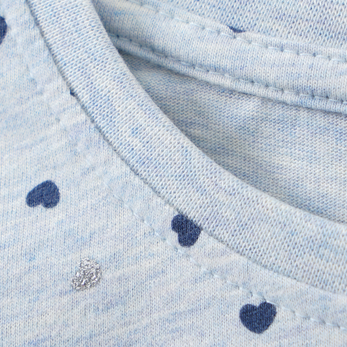 Topolino Mädchen T-Shirt mit Herzen hellblau