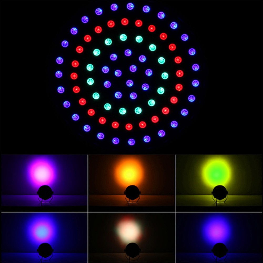 Soundgesteuerte Disco Lichter 78 LEDs Partylicht RGB Multicolor Projektionslampe mit Fernbedienung   Netzteil - Schwarz