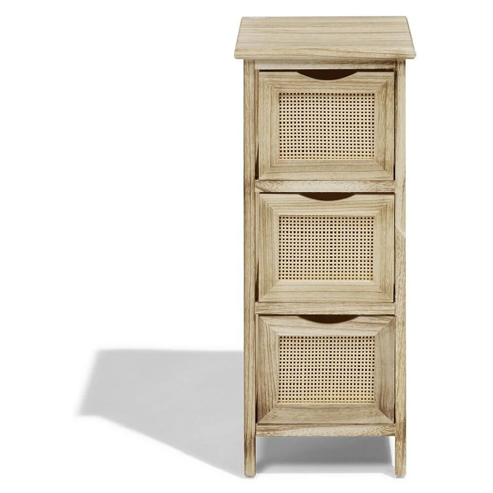 Meuble d'appoint Salomé 3 panières bois et métal 26xH63x30cm