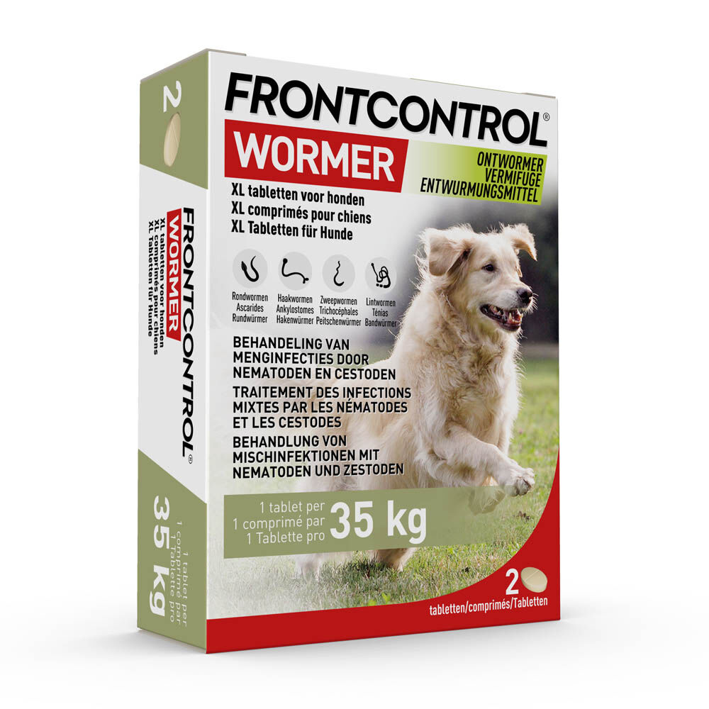 Frontcontrol Wormer Hond XL - Ontwormingsmiddel - 2 Stuks - XL