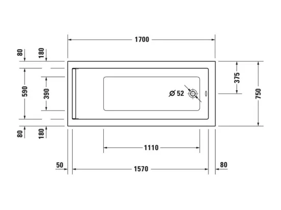Baignoire droite 170x75 DURAVIT Starck