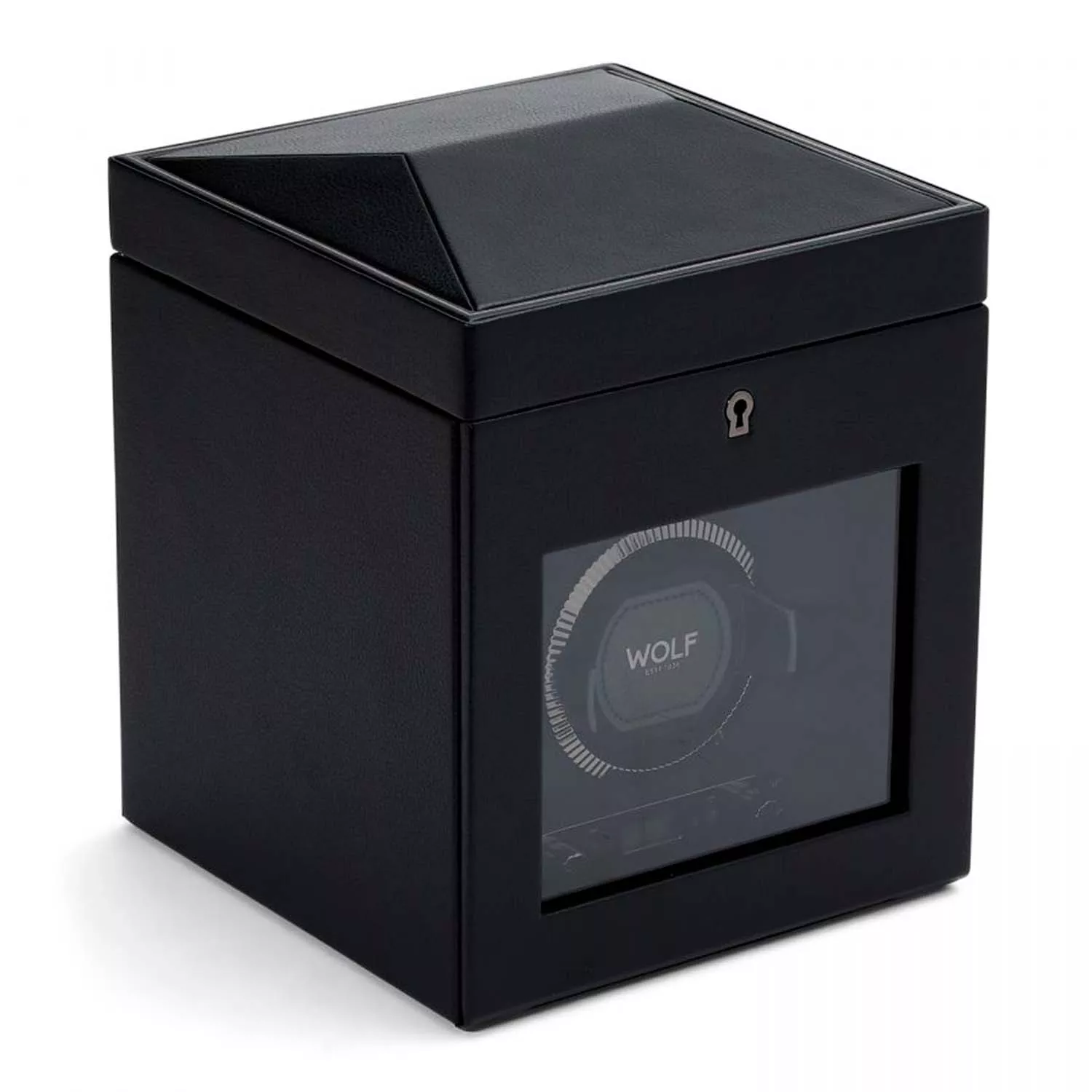Wolf British Racing Green Watch Winder 1 ur Sort Imiteret Læder 792102