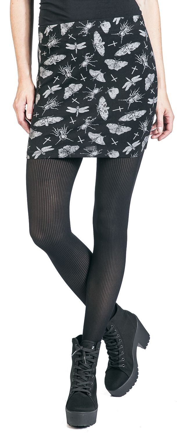 Jupes Noires Avec Bloc De Couleur & Imprimé - Lot De 2 | Gothicana by EMP Jupe courte