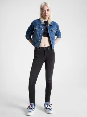 Calça jeans preta Nora skinny de cintura média com efeito desgastado