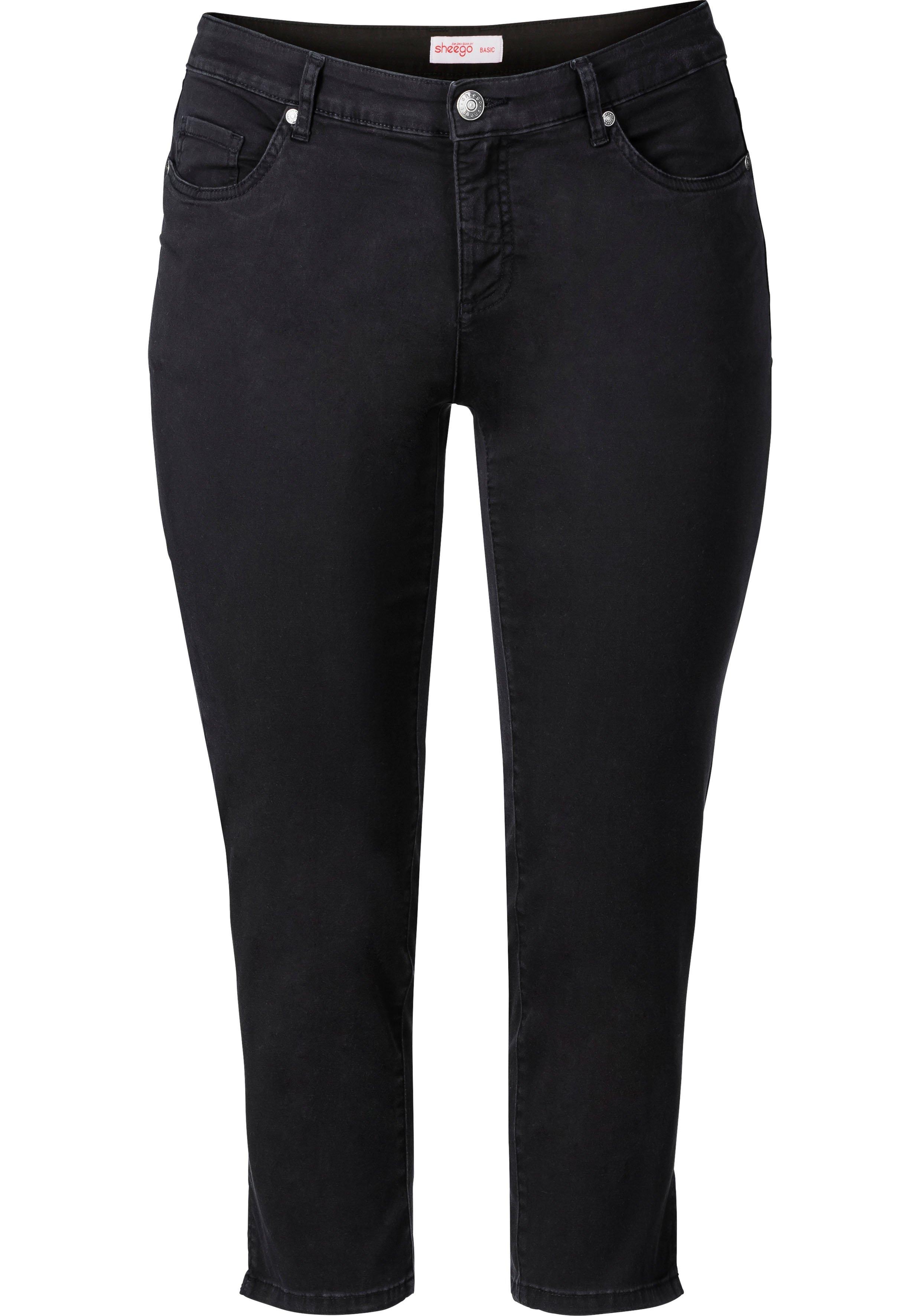 Schmale 7/8-Hose aus elastischem Baumwoll-Twill