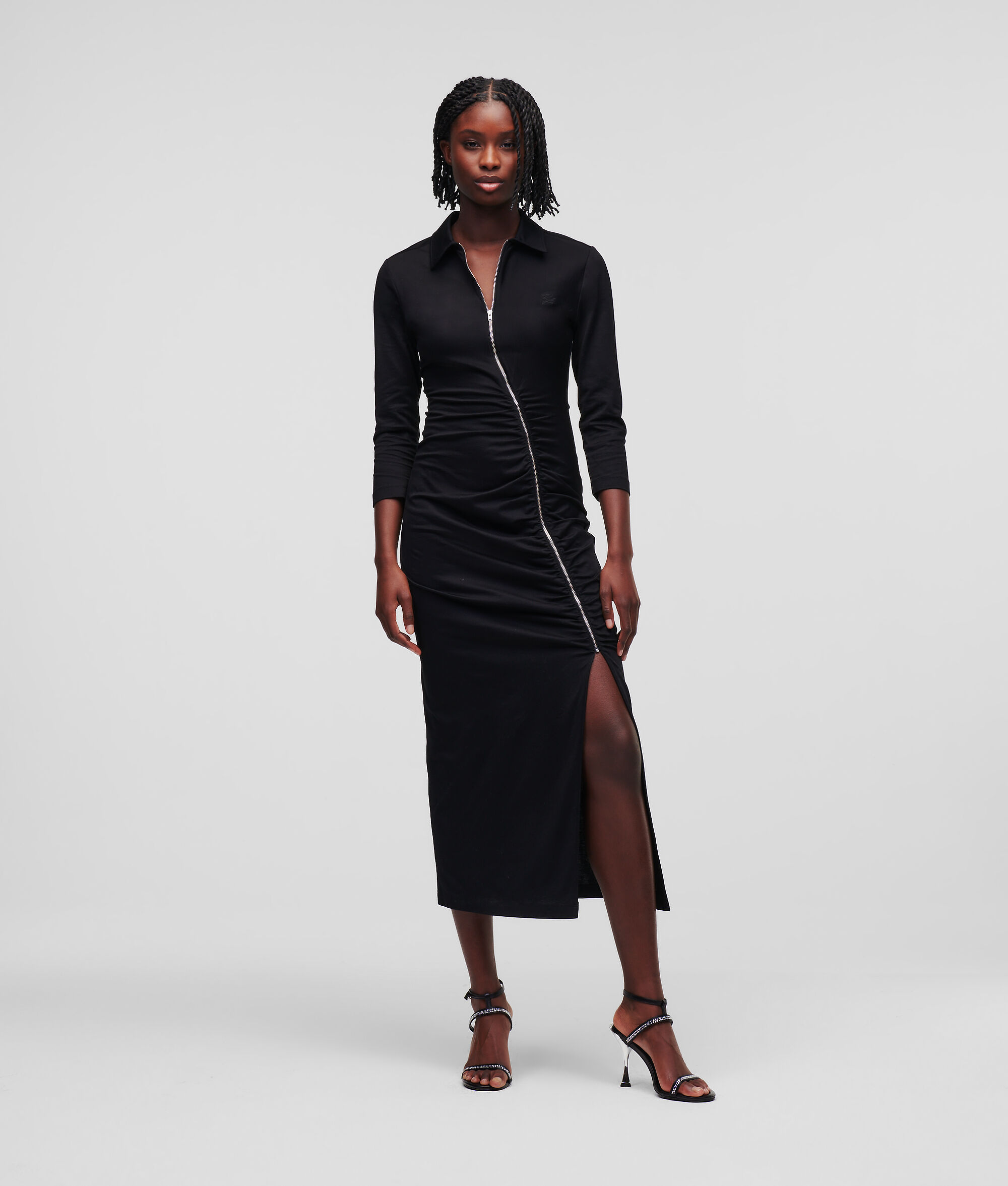 ROBE CHEMISE MAXI EN JERSEY