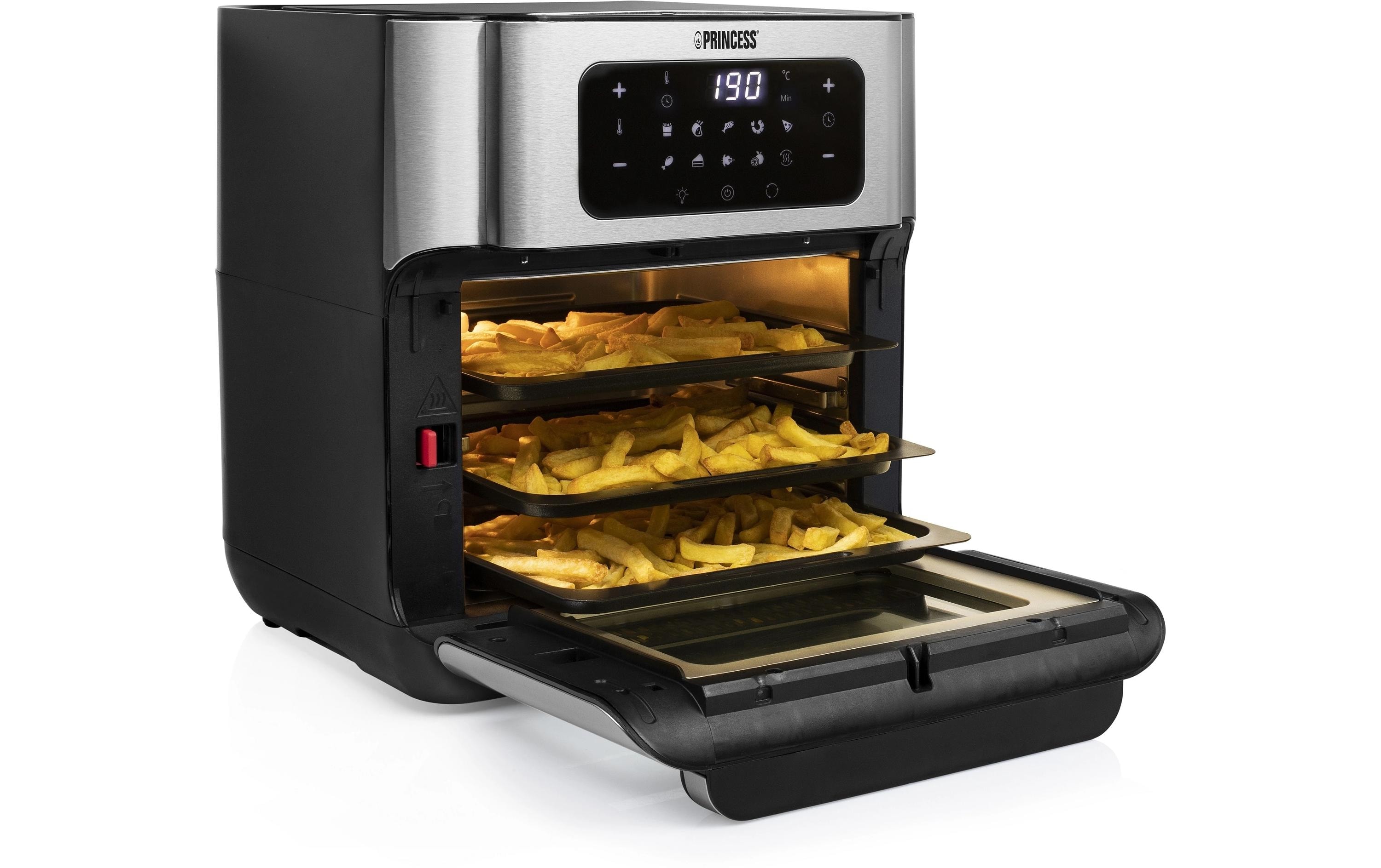 Heissluftofen mit Frittierfunktion 10 l, Schwarz<br>Heissluftfritteuse