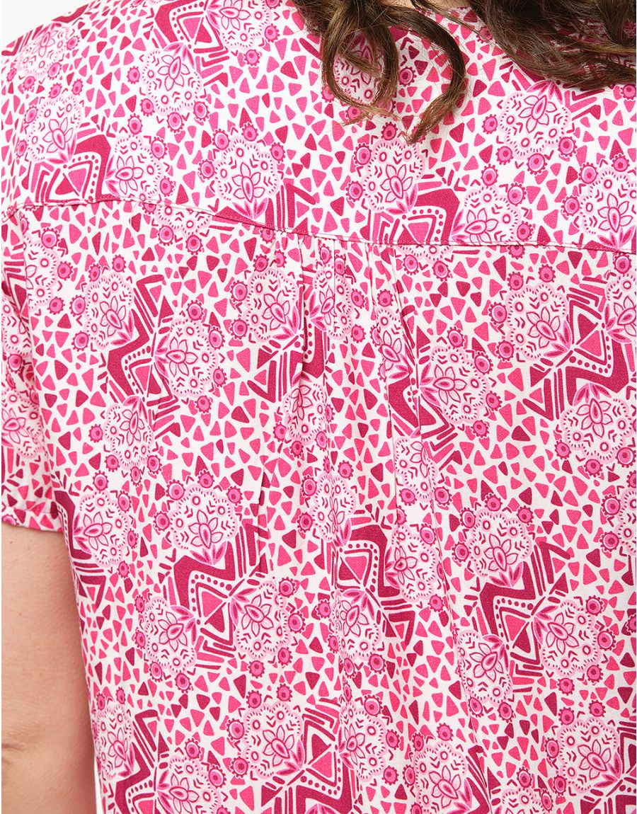 Blouse broderies rouge