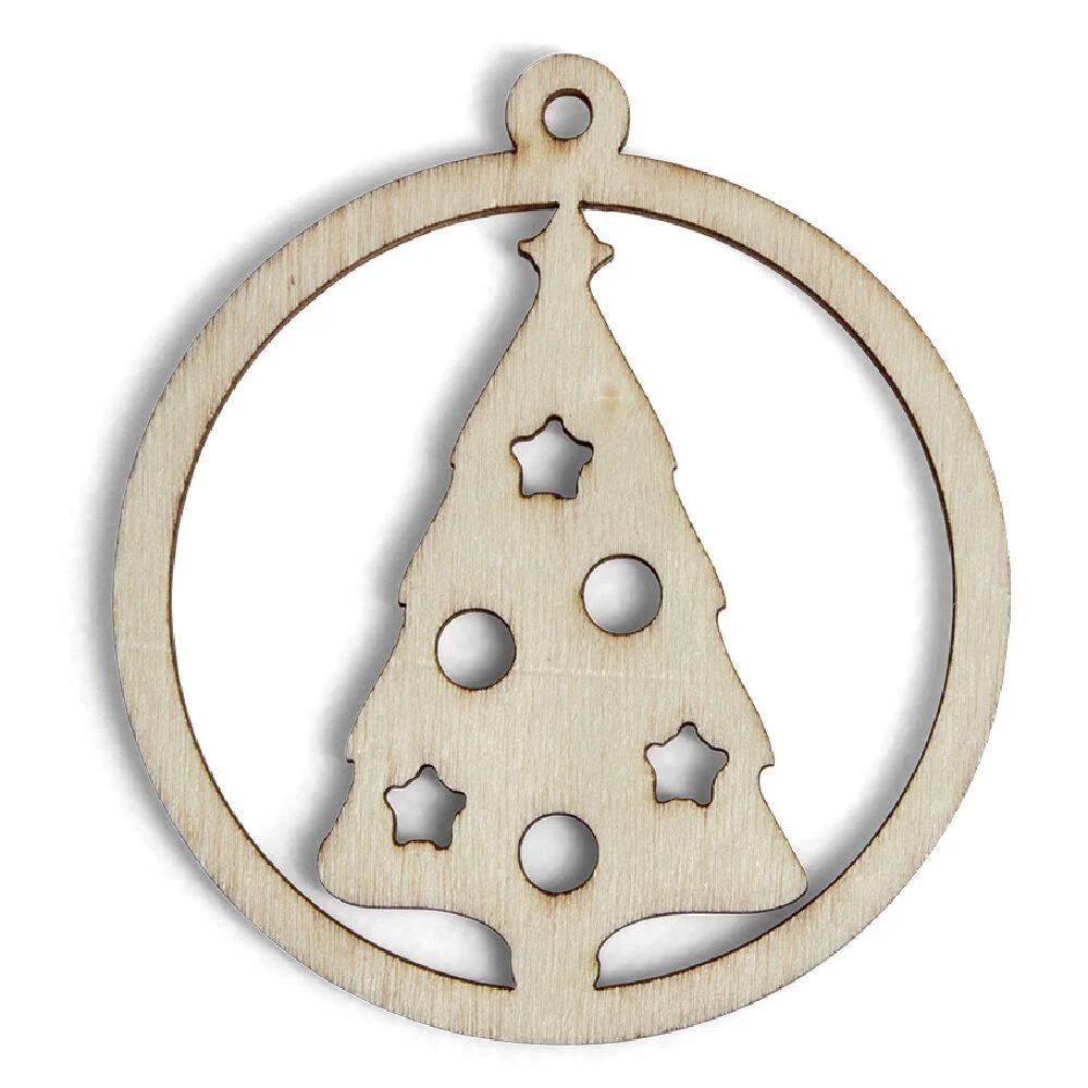 Suspension ronde sapin de Noël à peindre