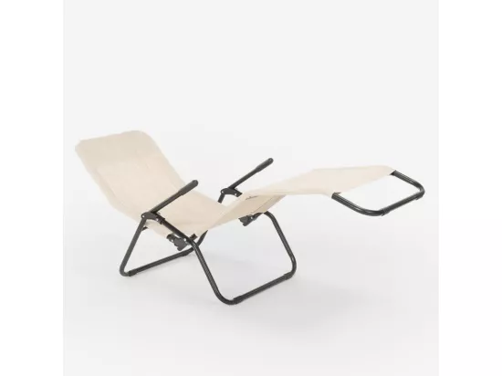 2 chaises longues pliantes de jardin et plage en acier Paphos