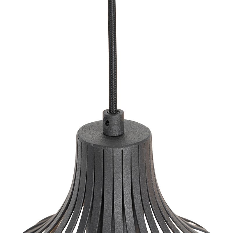 Smart hanglamp zwart 4-lichts incl. 4 Wifi G95 - Saffira
