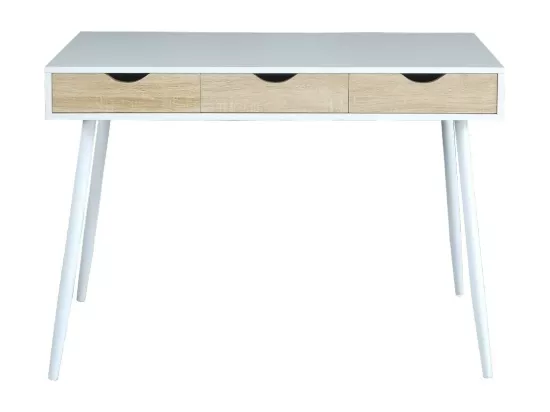 Bureau FLORIDA scandinave 3 tiroirs coloris blanc