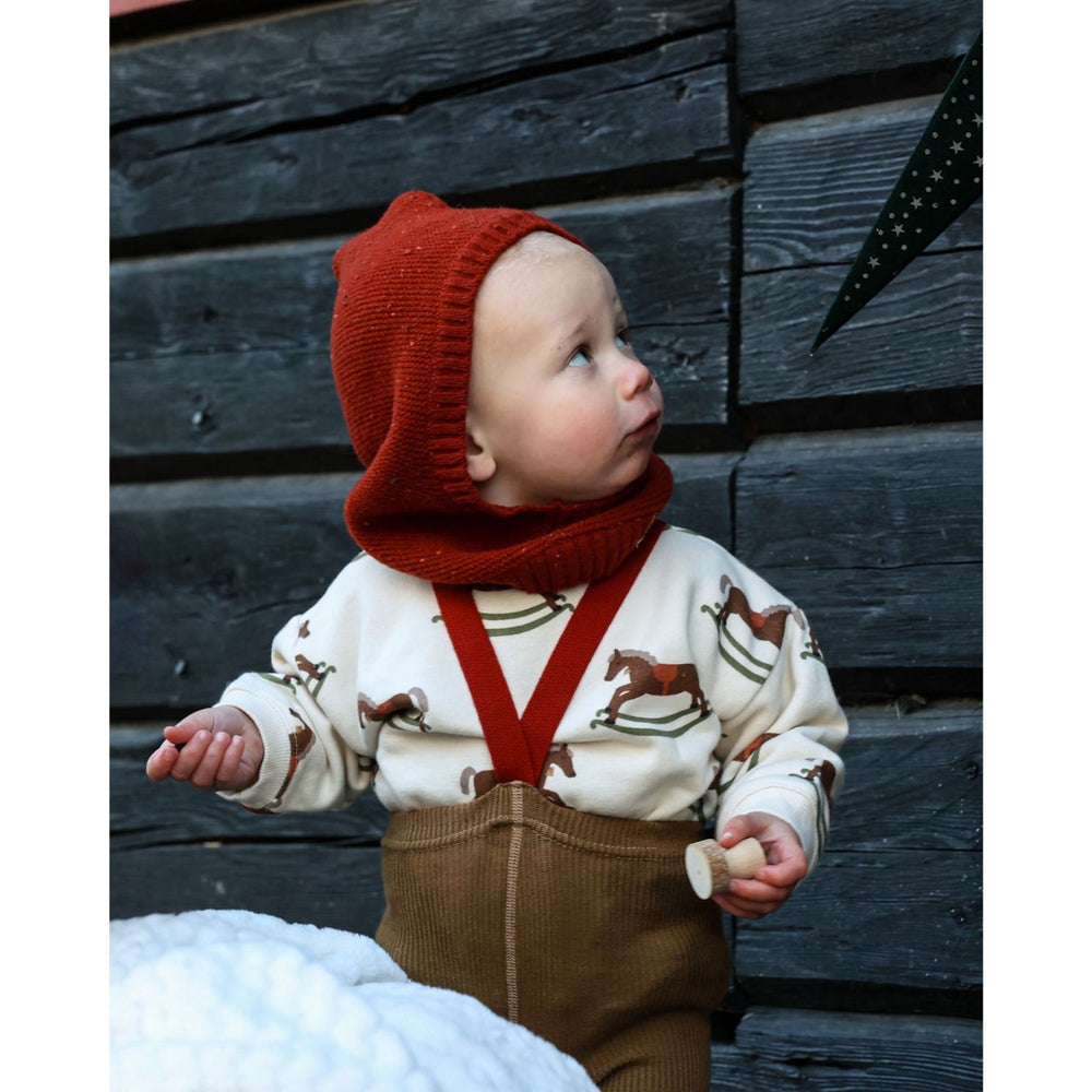 Køb Silly Silas Acorn Brown With Maple Leaf Footed Strømpebukser Christmas Edition