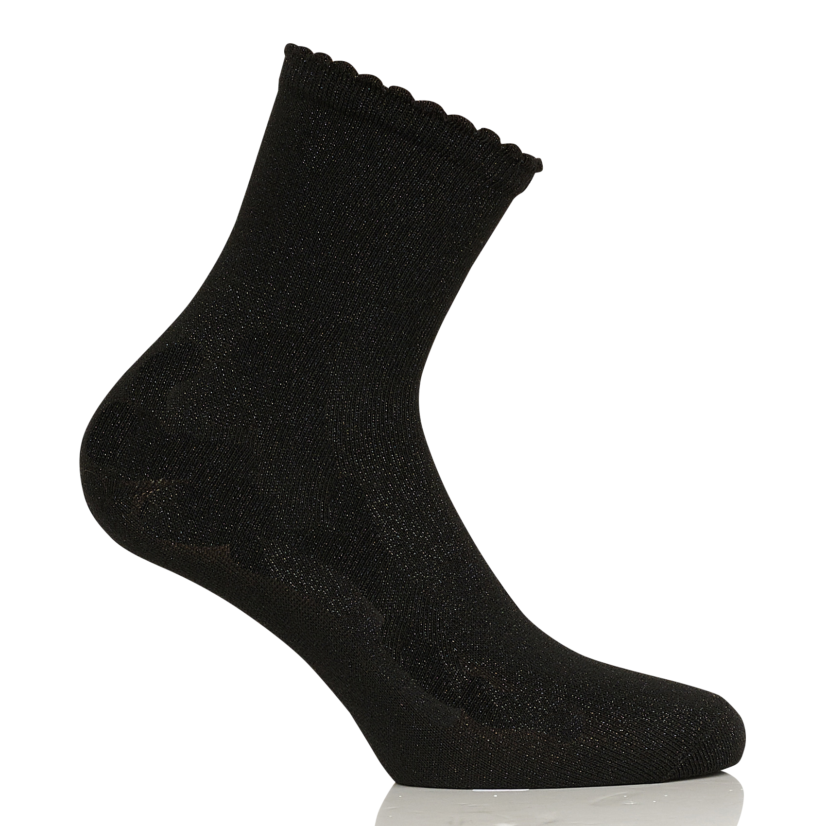 Chaussettes en coton mélangé à paillettes| Noir