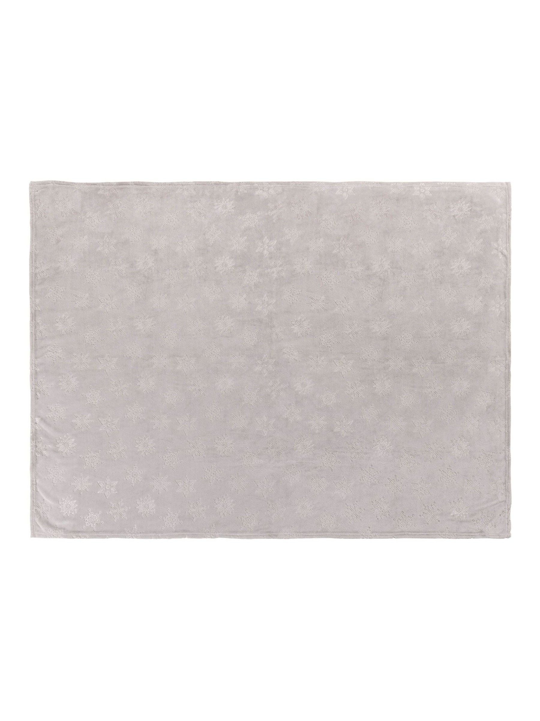 Furn Christmas Snowflakes Soft Flannel Fleece Throw