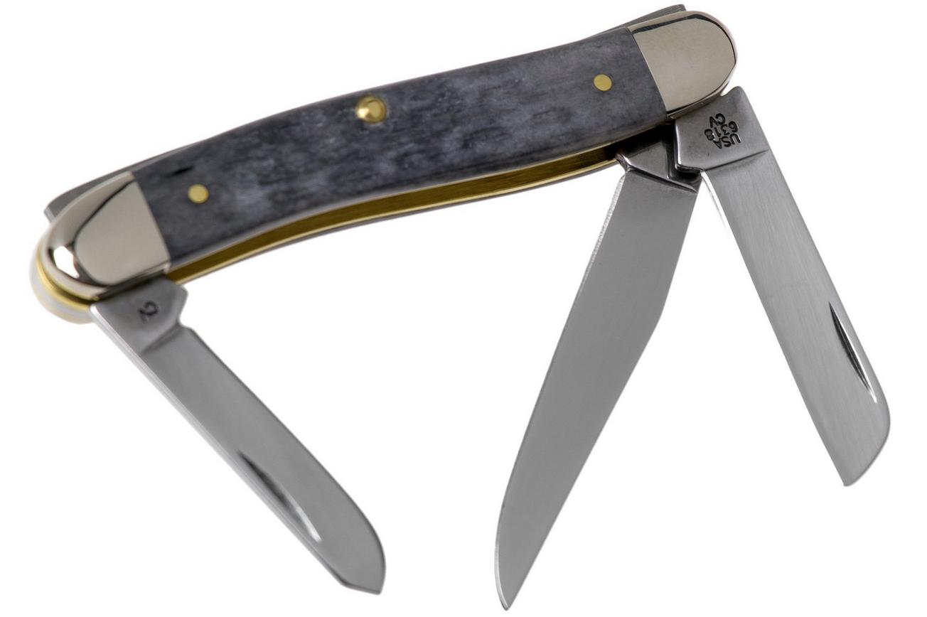 Case Medium Stockman Pocket Worn Grey Bone, Crandall Jig, 58413, 6318 CV zakmes