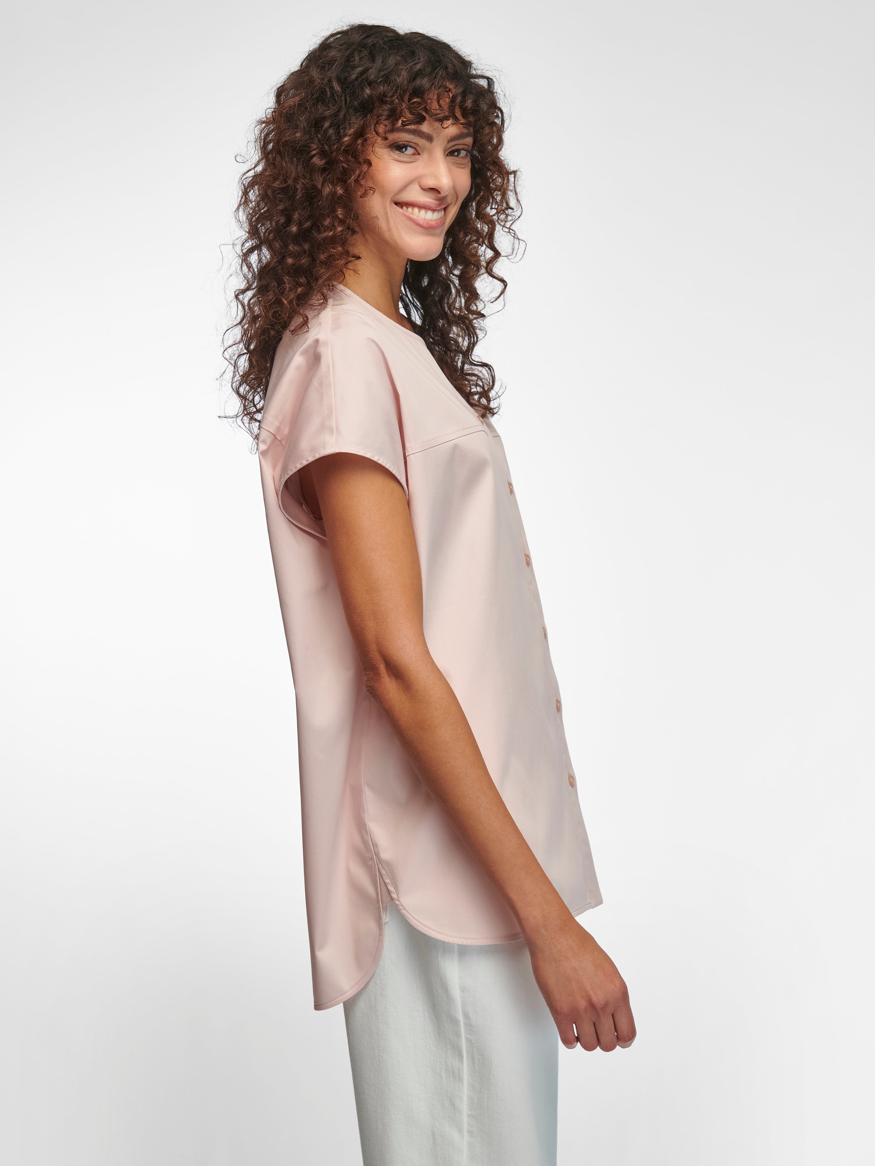 Long-Bluse mit überschnittener Schulter